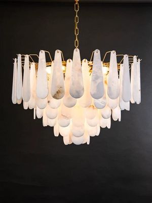 Modern Minimalist Alabaster Chandelier Living Room Chandeliers Light Luxury Villa Dining Room Bedroom Decorative Lamp