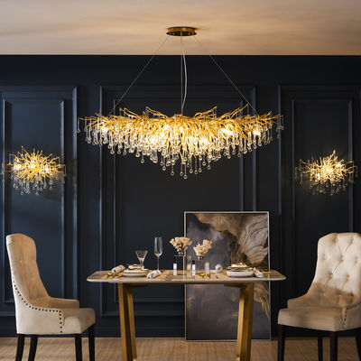 G9 95lm/W Modern Crystal Chandelier Glass Water Drop Pendant Light