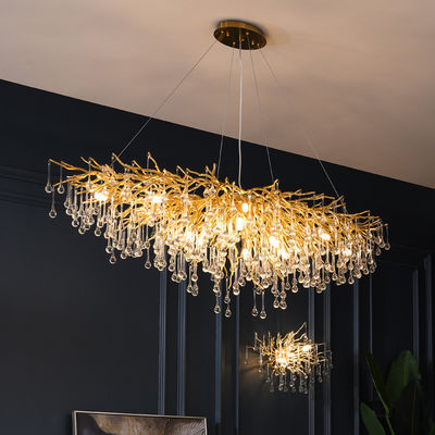 G9 95lm/W Modern Crystal Chandelier Glass Water Drop Pendant Light
