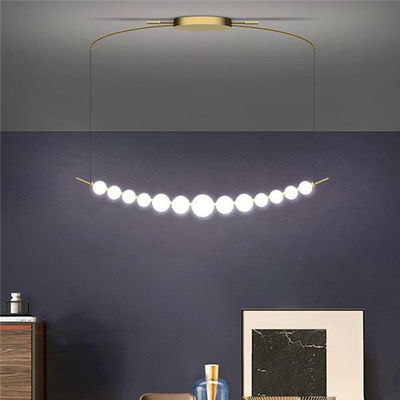 LED Aluminum Painting Gold Pearl Dining Room Chandelier 30W