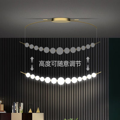 LED Aluminum Painting Gold Pearl Dining Room Chandelier 30W