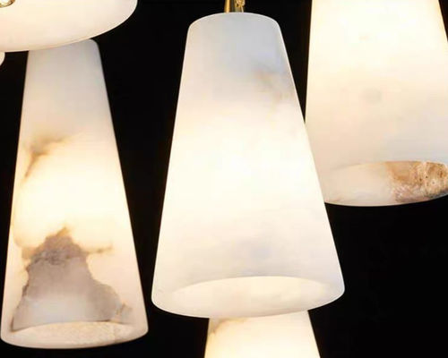 SpanishNatural Alabaster Lamp Modern and Minimally Designed Marble Pendant Lamp Villa Living Room Bedroom Creative chand