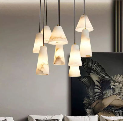 SpanishNatural Alabaster Lamp Modern and Minimally Designed Marble Pendant Lamp Villa Living Room Bedroom Creative chand