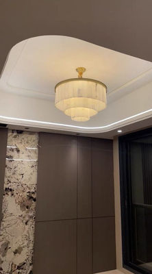 Modern Home Decor Brass Chandelier Alabaster Marble Shade Hotel Restaurant Room Pendant Lamp  Lightings Fancy Lights