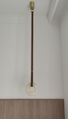 Modern Simple Indoor Commercial Office Home Hanging Halo Ring Pendant Alabaster Chandelier