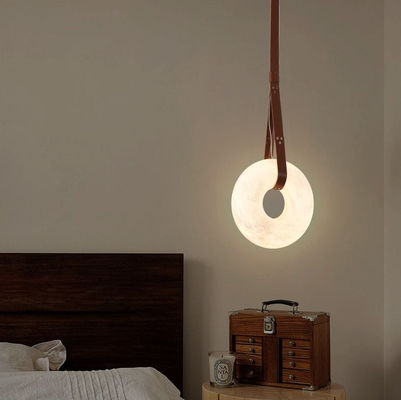 Modern Simple Indoor Commercial Office Home Hanging Halo Ring Pendant Alabaster Chandelier
