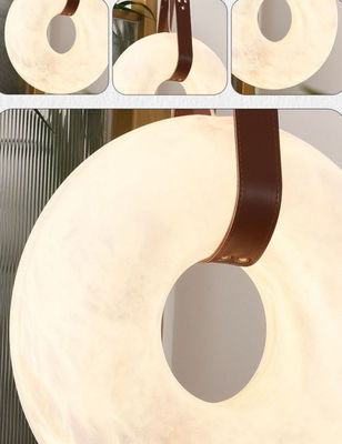 Modern Simple Indoor Commercial Office Home Hanging Halo Ring Pendant Alabaster Chandelier