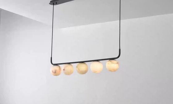 Wholesale Iron Modern Restaurant Pendant Lamp For Bedroom Bedside Dinning Room Luxury Alabaster Marble Ball Pendant Light