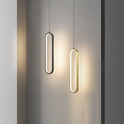 Modern Linear Black Gold Pendant Light Villa Duplex Living Room Bedroom Dining Home Decoration LED Chandelier