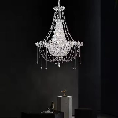 Italy K9 Master Bedroom Luxury Crystal Light Villa Living Duplex Staircase Princess Exhibition Hall Decoration