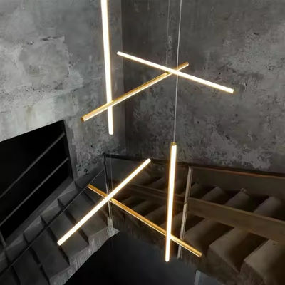 Control Mode Switch Control 122w 3000k 12.4m Ceiling Led Chandelier And Suspension Lights For Restaurant Hotel Villa