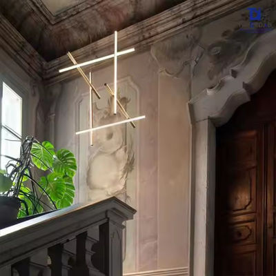 Control Mode Switch Control 122w 3000k 12.4m Ceiling Led Chandelier And Suspension Lights For Restaurant Hotel Villa