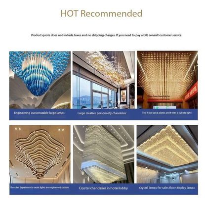 Hotel Lobby Luxury Villa Crystal Round Long Ceiling Light Large Sales Department Sand Table Project Lamps