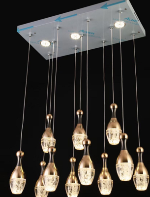 Customizable Entryway Chandelier Bowling Ball-Shaped Post Modern Crystal Chandelier Aluminium Small Pendant Light Decorations for Home Staircase Lights