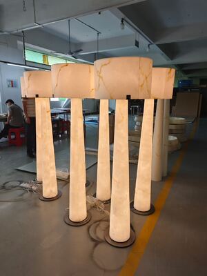 Classic Marble Floor Lamp Decoration Club Villa Living Room Faux Marble Pattern Art Sculpture Ornament HFBH Floor Light