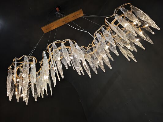 Art Deco Gold Electroplated Crystal Pendant Chandelier Luxury Deluxe Banquet Hall VIP Lounge Ceiling Light