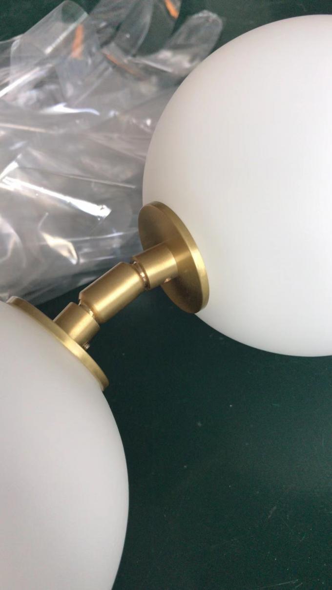 Modern Golden Chandelier Rumah Dekorasi Kamar Tidur Ruangan Hidup LED Ring Kaca Mutiara Lampu Gantung 4