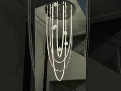Kalung Panjang Manik Marmer Konektor Lampu Liontin Tasbih Buddha