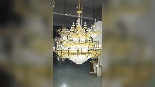 Lihat Demo Sumber Cahaya E14 Pencahayaan Lampu Gantung Komersial Kuningan Berkualitas Tinggi