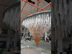 Modern Art Deco Disesuaikan Lobby Hotel Besar Hand Blown Glass Led Chandelier