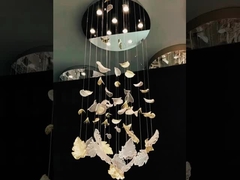 Modern LED Kristal Gelombang Foyer Besar Chandelier Cahaya Custom OEM ODM