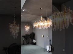 Lihat Mengapa Memilih Villa Hotel Gold Crystal Chandelier Pendant Light L52*H33cm AC85V Hingga 265V