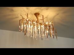 Villa Duplex Tangga Ruang Tamu Kreatif Custom Chandelier Kaca Petal Pendant Art Lampu