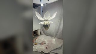 Lampu Dinding Belahan Marmer Dekorasi Manik-manik Matt Latar Belakang Restoran Hotel Villa Air Bercahaya