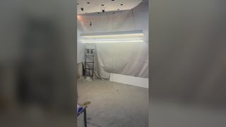 Lampu gantung LED resepsi kantor hitam populer gelombang lampu gantung restoran Hotel Spiral kreatif