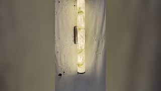 Lampu Dinding Tembaga Marmer Alabaster Spanyol Linier Panjang Perlengkapan Lampu Terpasang Di Dinding Dekorasi Rumah Mewah F