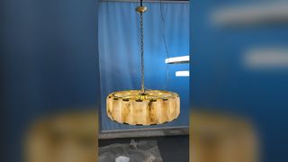 Iron Scagliola High End Pendant Lampu Dengan Lampshade Marmer