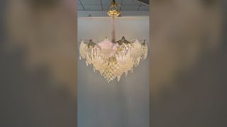 Saksikan: Lampu Gantung Kristal Sarang Bambu Kustom Lapisan Emas Liontin Biofilik Mewah Vila Hotel Resor