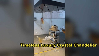 Lampu Kristal Emas Mewah untuk Interior Agung
