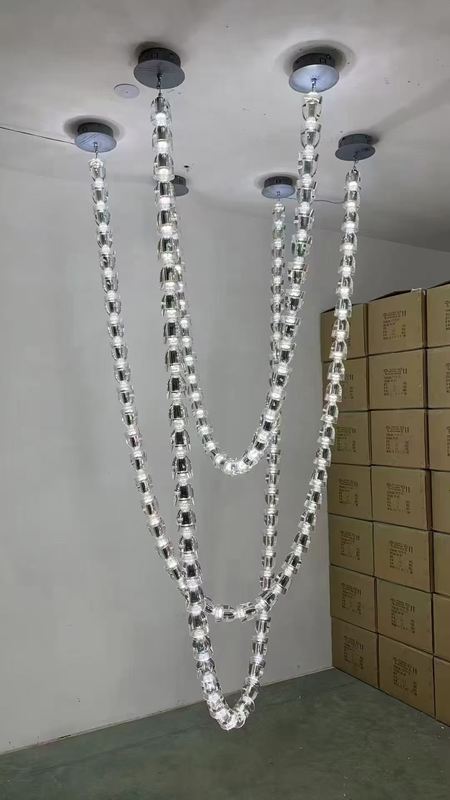 Hotel Lobby Villa Staircase Custom Project Chain Chandelier Custom LED Pendant Lamp