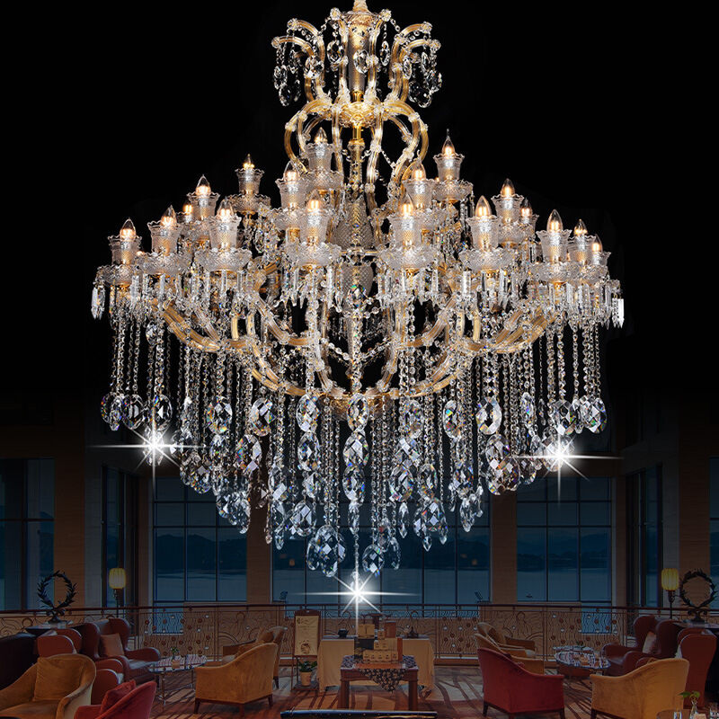 Personalized Crystal Candlestick Chandelier Custom Gold Frame E14 For Museum Private Yacht