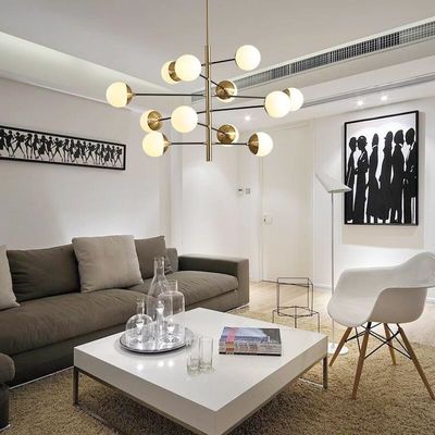 ODM Frosted Glass Ball Pendant Light Modern Simple Chandelier Untuk Ruang Tamu Restoran