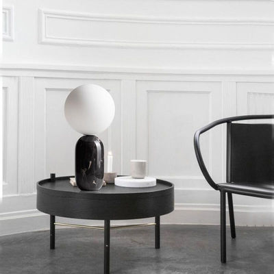 E27 White Black Marble Base Table Lamp 3000k Sampai 6500K Untuk Home Hotel