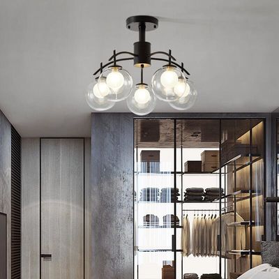 Gaya Sederhana G9 Bola Kaca Liontin Chandelier Ruang Tamu Modern Tahan Karat