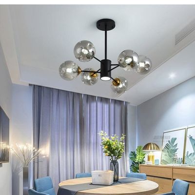 Kaca Asap Bertransparan Tinggi Lampu Pendant Modern E27*6W Spotlight D980*H750