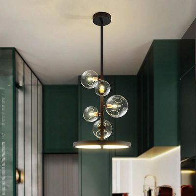 Modern Nordic Gantung Lampu Led Kaca Lampu Gantung Dia28/48cm Dengan Tiang Panjang