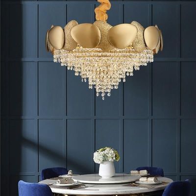 D60 * H40cm E14 Lampu Liontin Mewah 4000K Lampu Kristal Bulat Besar