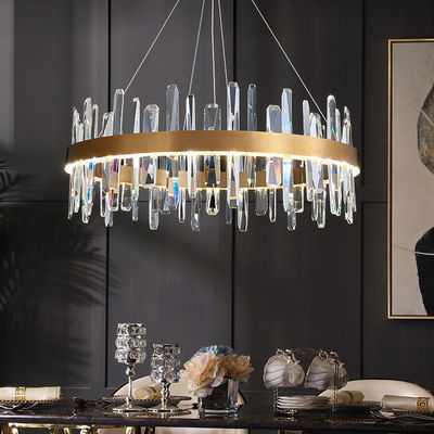 Perlengkapan Lampu Liontin Mewah Kristal Stainless Geometris High End ODM