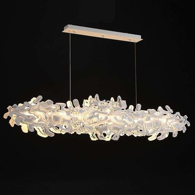 Lampu Chandelier Liontin Meja Makan Chromium Modern Tahan Karat Ukuran Khusus