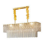 AC110V Square Modern Crystal Chandelier Lampu Langit-langit Dilapisi Perangkat Keras Bantalan Kuat