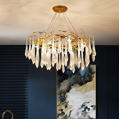 Water Droplet Chandelier Lampu Pendant High End AC220V 5m2 -35m2