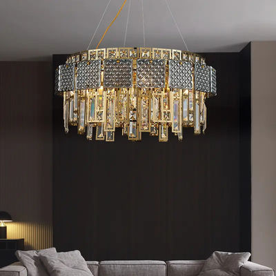Anti Korosi Kaca Asap Modern Crystal Chandelier AC110V- 240V