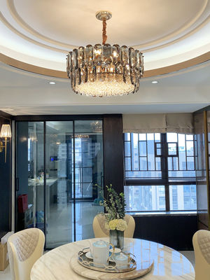 E14 Lampu Pendant Abu-abu Asap Karat Lampu Langit-langit Lampu Lampu Lilin Kristal Modern