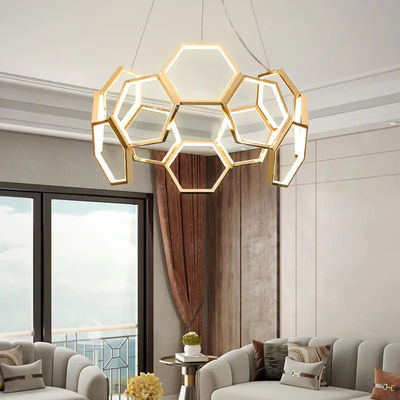 Hexagon LED Acrylic Lampu Lampu Dekorasi Modern Orijinalitas Kapasitas Bantalan yang Kuat