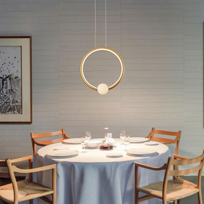 Pulau Dapur Sederhana Ringan Lampu Gantung Cincin Modern LED Pendant Circle Lights 19W 25w