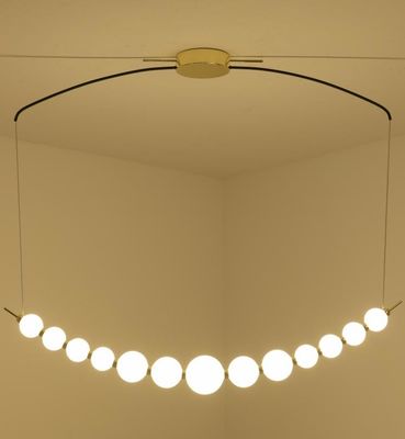 Lampu Gelas Gantung Linier 32W 3000K Cahaya Panas Putih Bola Kaca Lampu Gantung Custom